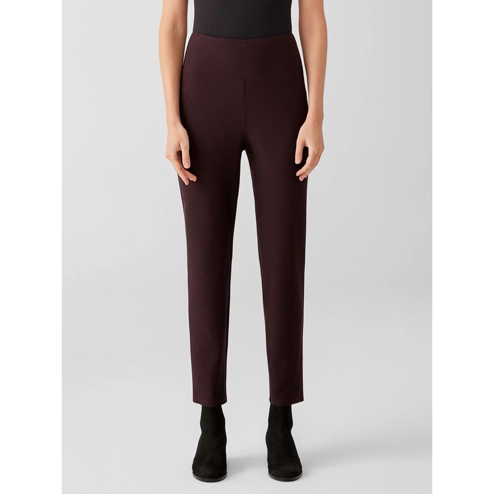 Eileen Fisher High Waist Slim Pant Casis Washable Crepe‎ XL Pull On Casual